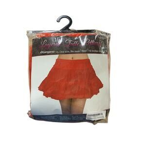 Kangaroo Red Tulle Petticoat Adult One Size Dress Up Skirt Halloween Costume